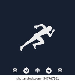 Sprinter icon. Man run silhouette illustration.