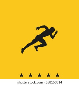 Sprinter icon. Man run silhouette illustration.