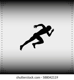 Sprinter Icon. Man Run Silhouette Illustration.