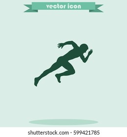 Sprinter icon. Man run silhouette illustration.