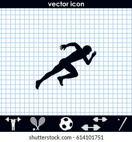 Sprinter icon. Man run silhouette illustration.
