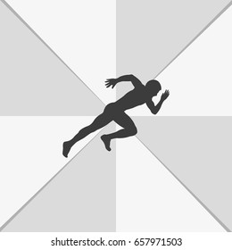 Sprinter icon. Man run silhouette illustration.