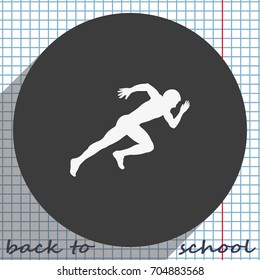 Sprinter icon. Man run silhouette illustration.