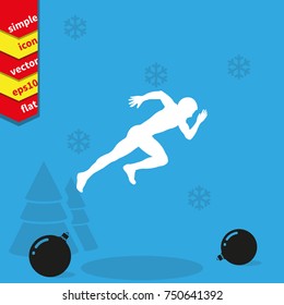 Sprinter icon. Man run silhouette illustration.