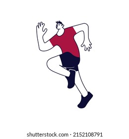Sprinter or jogger sportsman is running isolated