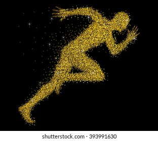 A sprinter made from gold dust