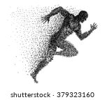 A sprinter made from small dots