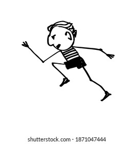 Sprinter runner. A hand-drawn character. Vector illustration