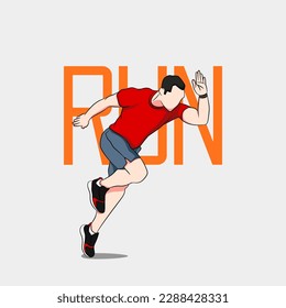 sprinter runner starts running vector illustration