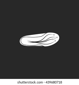 Sprinter running shoe bottom view sign simple icon on background