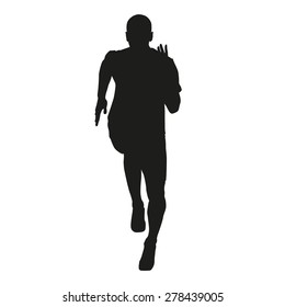 Sprinter silhouette. Vector running figure