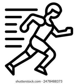 Sprinter sport object icon illustration