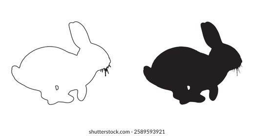 Sprinting Bunny Silhouette - Smooth and High-Resolution Rabbit Vector
