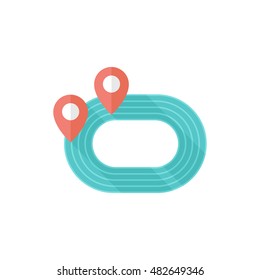 Sprinting field icon in flat color style. Sport competition athletic athlete race