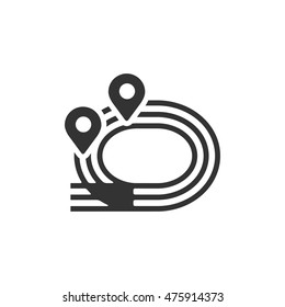 Sprinting field icon in single color. Sport competition athletic athlete race