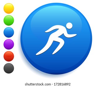 Sprinting Icon on Round Button Collection