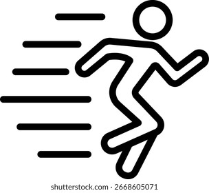 Sprinting Line Icon Vector Design