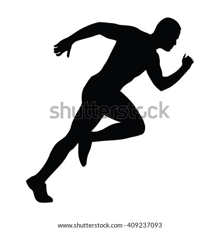 Sprinting Man Vector Silhouette Sprint Fast Stock-Vektorgrafik ...