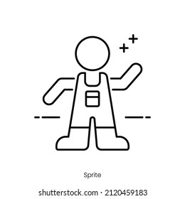 sprite icon. Outline style icon design isolated on white background