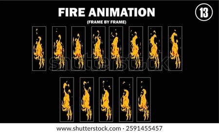 Sprite sheet animation of fire, fire balls, flaming rock, firey claw, explosion, firethrower, torch, campfire, fire trap, fire pillar, frame by frame animation