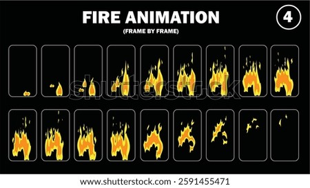 Sprite sheet animation of fire, fire balls, flaming rock, firey claw, explosion, firethrower, torch, campfire, fire trap, fire pillar, frame by frame animation