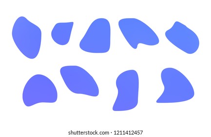 A sprite sheet, a blue liquid trap, a splash. Animation for a game or a cartoon. Abstract liquid drops. 3d illustration. Ink or fluid shapes. Science physics and chemistry