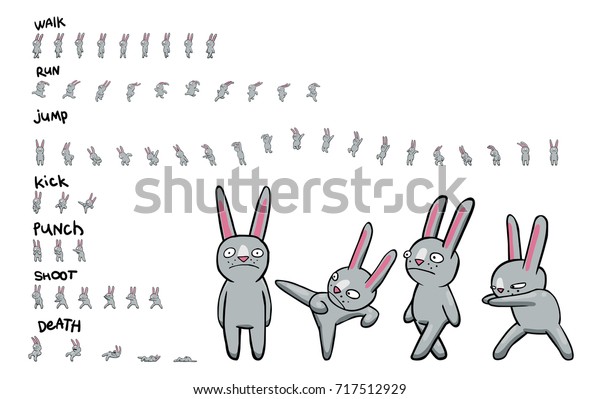 Sprite sheet of
cartoon character. Pack of actions. Loop animation of walk and run.
Animation for game or
cartoon.