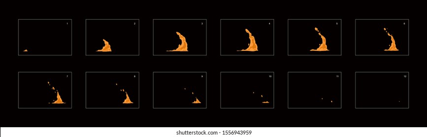 sprite sheet of dust wave splash or something else. frame by frame classic animation for game development, mobile games or motion graphic.