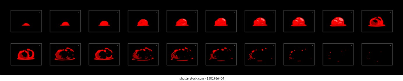 Sprite sheet of fire bubble. bubble animation effect for cartoon, game, animation or something else.