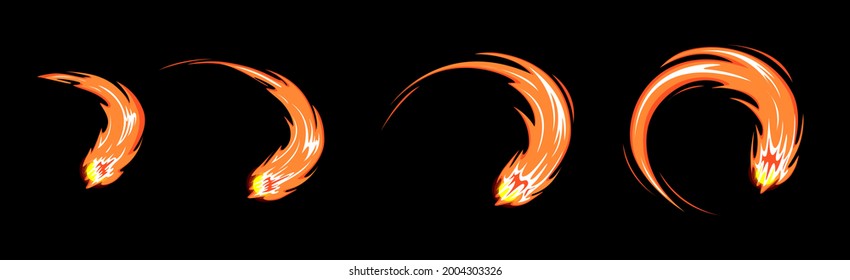 Sprite a sheet of fire sword attack, fire punch or whatever. Animation for a game or cartoon. Comet