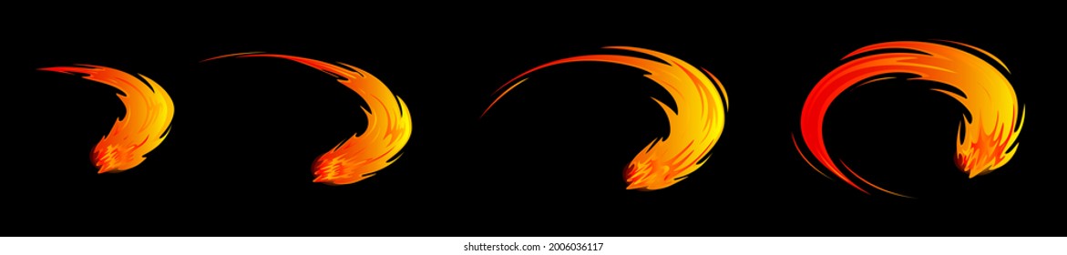 Sprite a sheet of fire sword attack, fire punch or whatever. Animation for a game or cartoon. Comet