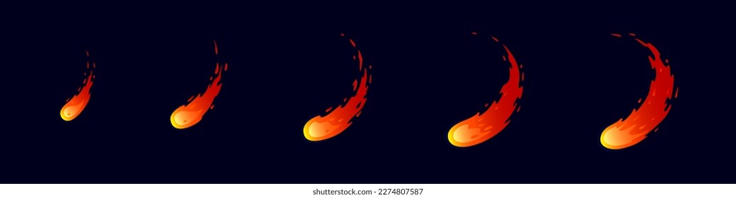 Sprite sheet fire sword attack, fire red strike. Circle flame. Animation for a game or cartoon