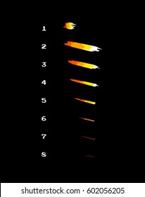 Sprite sheet of fire sword attack, strike animation, fire punch or something else. Animation for game development or cartoon.
