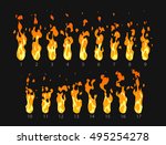 Sprite sheet of fire, torch, campfire, fire trap, fire pillar or something else. Animation for game or cartoon.
