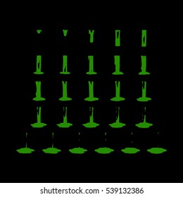 Sprite sheet of flow of chemicals. Animation for game or cartoon.