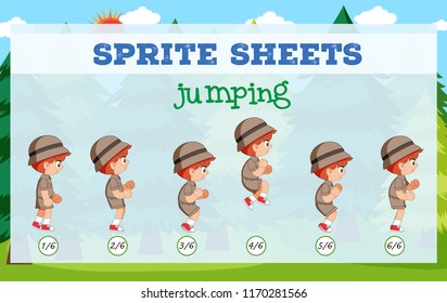 Sprite sheet jumping template illustration