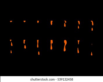 Sprite sheet of lava drops. Animation for game or cartoon.