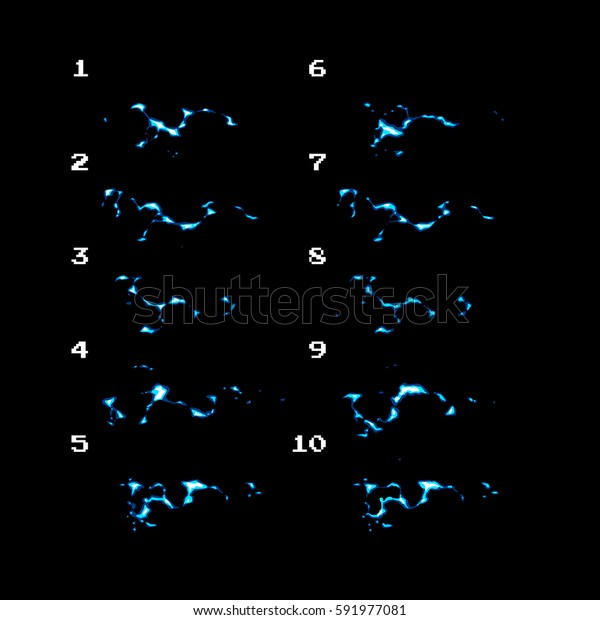 雷のシートが落ちたり 電気の流れが飛んだり ゲームや漫画のループアニメーション のベクター画像素材 ロイヤリティフリー