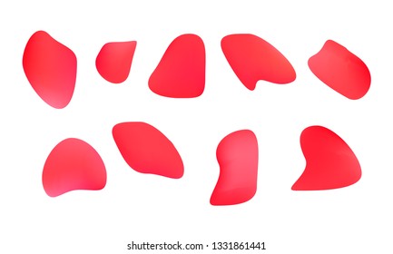 A sprite sheet, a liquid trap, a splash. Animation for a game or a cartoon. Abstract liquid drops. 3d illustration. Ink or fluid shapes. Science physics and chemistry