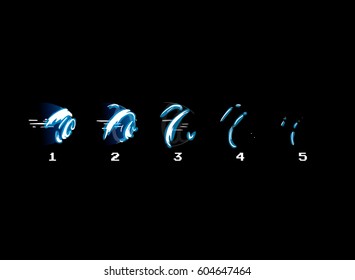Sprite sheet of shock wave, spurt wave, speed wave, wave of water strike, ice strike, electricity strike. Animation for game or cartoon. 