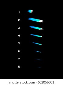 Sprite sheet of sword blue strike, magic blue strike, ice strike or something else. Animation for game development or cartoon.