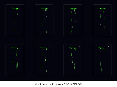 Sprite sheet of toxic drops animation. falling toxic drops classic animation. drop toxic falling animation frames for animation, motion or something else.