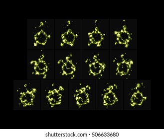 Sprite Sheet Toxic Green Fire Something Stock Vector (Royalty Free ...