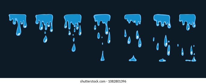 A sprite sheet, a water trap, a splash. Animation for a game or a cartoon.