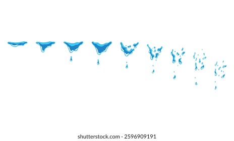 A sprite sheet, a water trap, a splash. Animation for a game or a cartoon