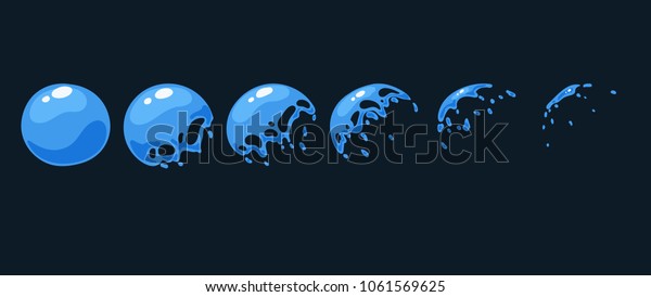 Sprite Sheet Water Trap Splash Bubble Stock Vector (Royalty Free ...