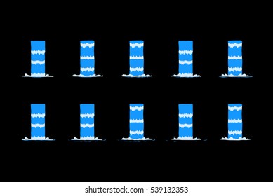 Sprite sheet of a waterfall. Animation for game or cartoon.