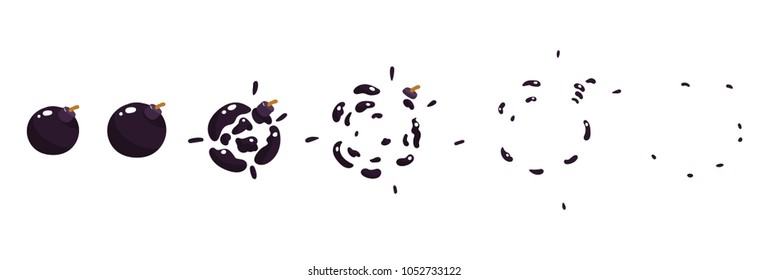 A Sprite Sheet,explosion Of A Bomb. Animation For A Game Or A Cartoon.