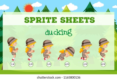 Sprite sheets ducking template illustration