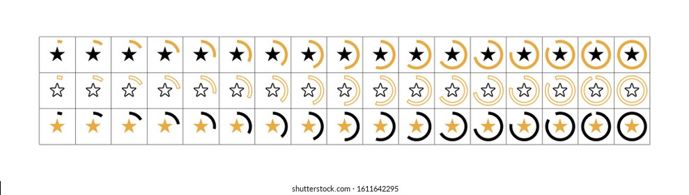 Sprite Sheets Outline Star VFX Ready Animation for games and UI interface.  Vector Illustration EPS 10